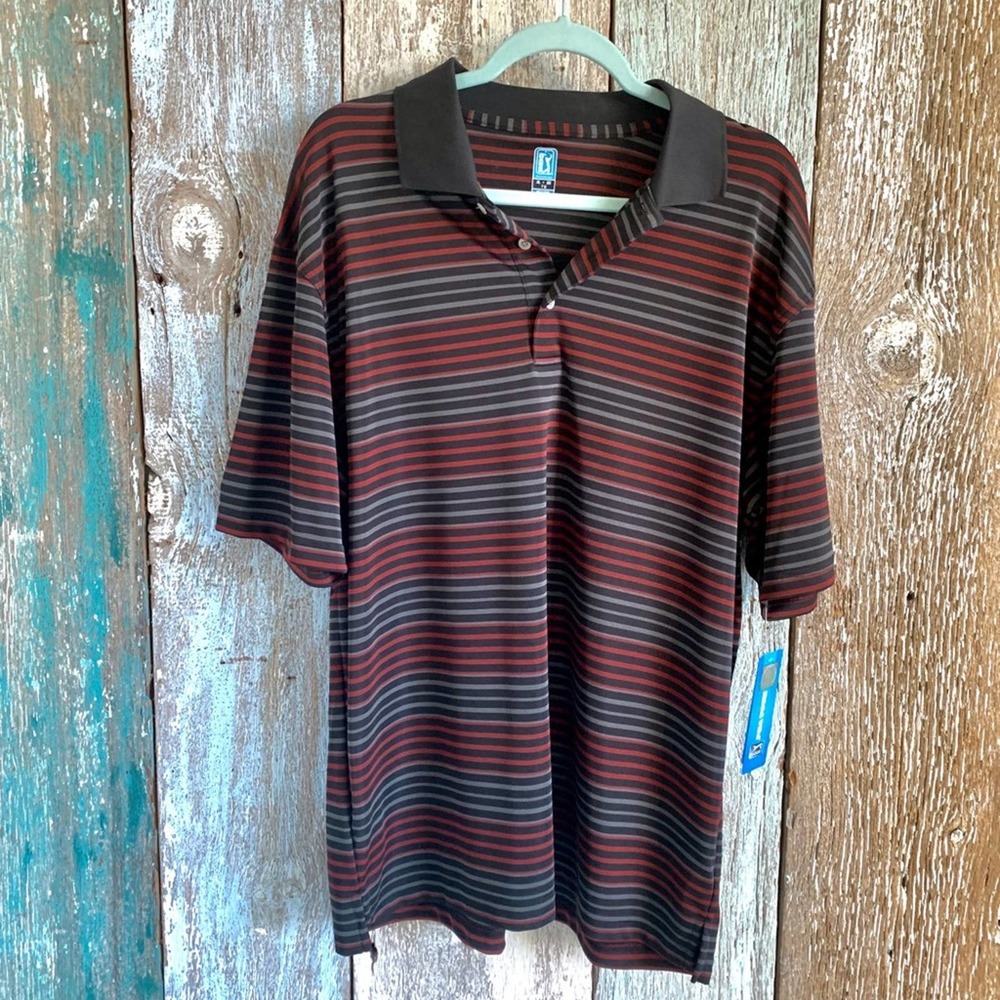 PGA Tour Golf Polo Striped XL